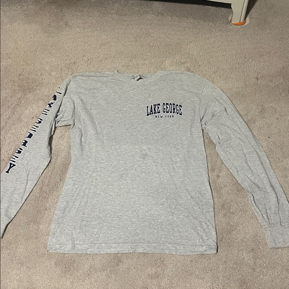 Size medium lake george NY grey long sleeve tee
